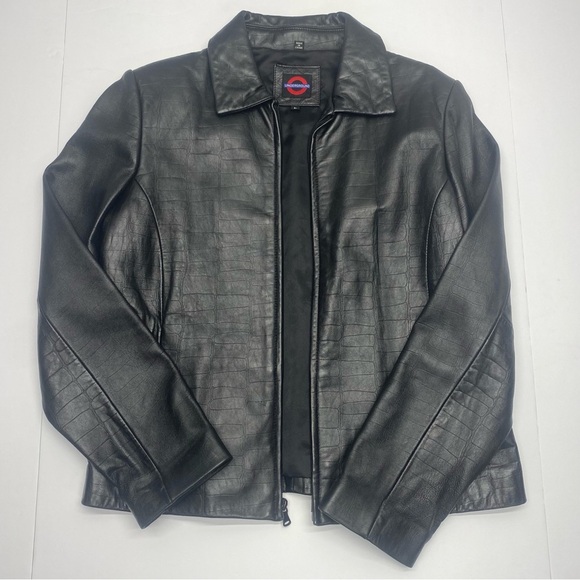 Underground Black Textured Leather Jacket Women’s LG Pockets Zip Closure CLASSIC - Picture 15 of 16